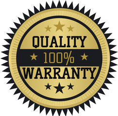 100 percent quality sign on white background