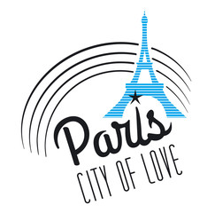 Paris city of love poster illustration