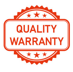 Quality warranty sign on white background