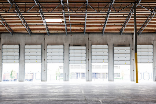 Interior view of empty warehouse