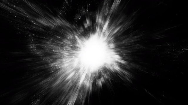 Traveling through star fields in space as a supernova bursts light (Loop).