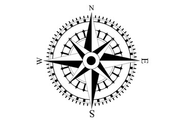 Compass Rose Icon Vector Logo