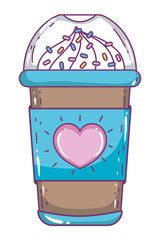 Isolated iced coffee mug vector design