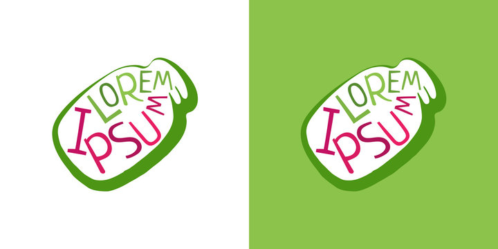 Glass jar container. Vector company style green emblem with incription inside. Bank business symbol vector illustration