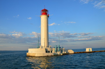 Lighthouse at evening in warm coloros