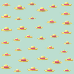 Summer hats background pattern