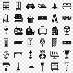 Kitchen icons set. Simple style of 36 kitchen vector icons for web for any design