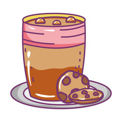 Isolated iced coffee glass vector design