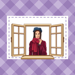 Pop art beautiful woman cartoon