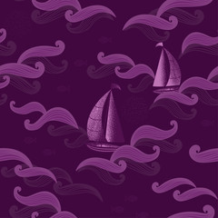 Fishing pattern flat color design