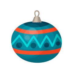 Christmas and New Year tree toys icon in cartoon and flat style. Isolated object. Vector illustration.