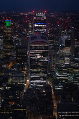 Fototapeta na wymiar Aerial view of London skyline at night