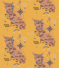 California pattern seamless design graphic