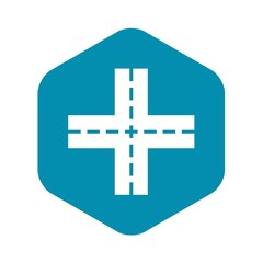 Crossing road icon. Simple illustration of crossing road vector icon for web