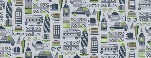 London pattern seamless design graphic - obrazy, fototapety, plakaty