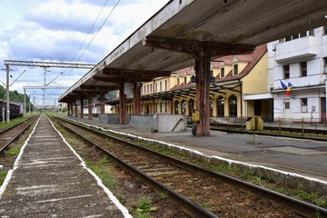 Fototapeta na wymiar Sighisoara, Transylvania; Partial view of local train station