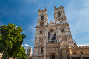 Fototapeta na wymiar Western facade Westminster Abbey, London, United Kingdom