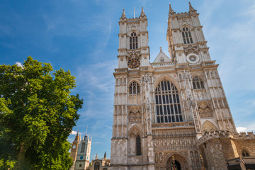 Naklejka premium Western facade Westminster Abbey, London, United Kingdom