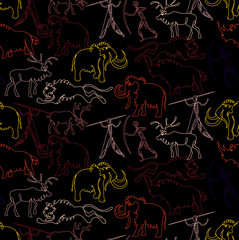 Stone age pattern seamless design graphic