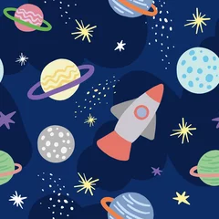 Printed kitchen splashbacks Cosmos space pattern seamless design graphic