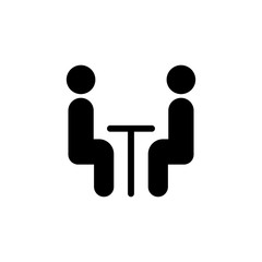people at the table, talking, communication, icon, vector illustration