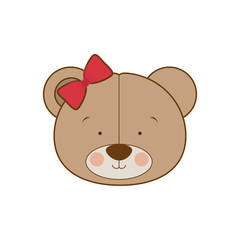 head of cute bear on white background