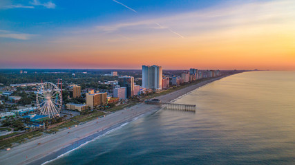 Downtown Myrtle Beach South Carolina SC Drone Skyline Aerial