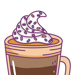 Isolated iced coffee glass vector design