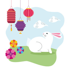 mid autumn chinese festival cartoon