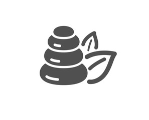 Bath resort sign. Spa stones icon. Hotel service symbol. Classic flat style. Simple spa stones icon. Vector
