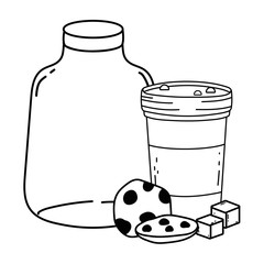 Milk bottle glass and cookie design