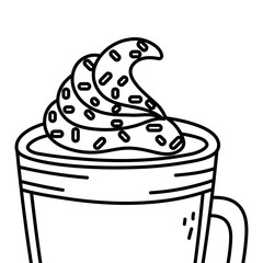 Isolated iced coffee glass vector design