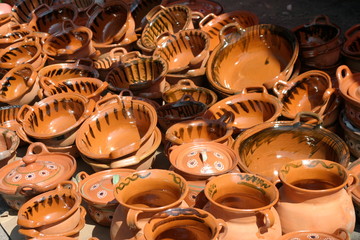Handmade pottery in Mexico