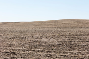View of fallow farmland