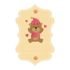 baby shower card with little bear teddy
