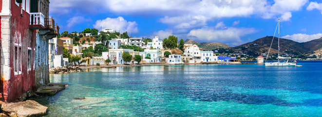 Traditional authentic Greece - beautiful island Leros in Dodecanese - obrazy, fototapety, plakaty