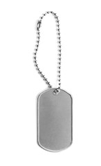 Blank military ID tag isolated on white