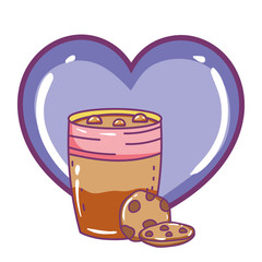 Isolated iced coffee glass vector design