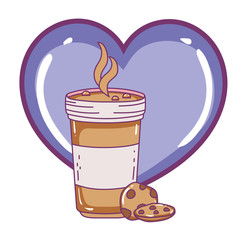 Isolated iced coffee glass vector design