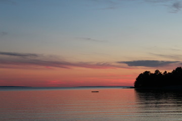 sunset on the lake