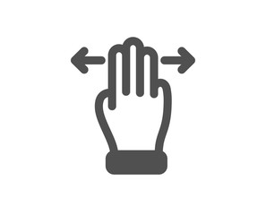 Slide arrow sign. Multitasking gesture icon. Swipe action symbol. Classic flat style. Simple multitasking gesture icon. Vector