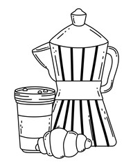 Coffee maker and glass vector design