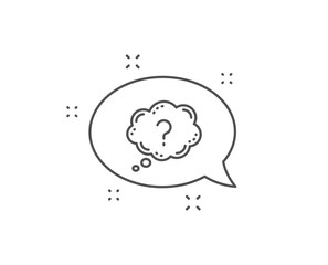Question mark line icon. Chat bubble design. Quiz chat bubble sign. Outline concept. Thin line question mark icon. Vector