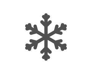 Winter snowflake sign. Snow weather forecast icon. Air conditioning symbol. Classic flat style. Simple snowflake icon. Vector