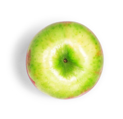 Green apple on top of isolated white background