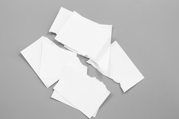 Blank portrait mock-up paper. brochure magazine isolated on gray, changeable background / white paper isolated on gray