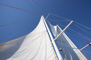 detail of sail masts, sailboat