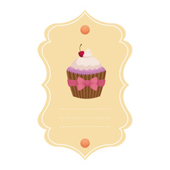 baby shower card with sweet cupcake