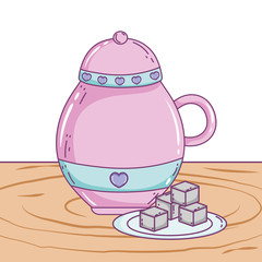 Isolated sugar bowl vector design
