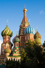 Fototapeta na wymiar Moscow, Russia summer day. View of the St. Basil's Cathedral in Moscow on Red Square.